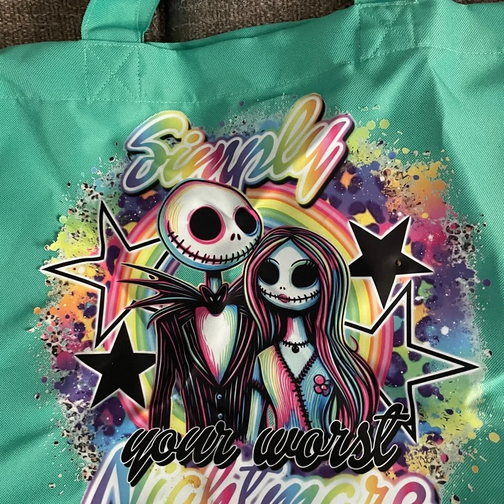 Teal Nightmare Tote Bag - Picture 2 of 4